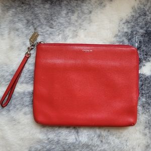 Coach Women Wristlet Clutch in Red